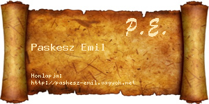 Paskesz Emil névjegykártya
