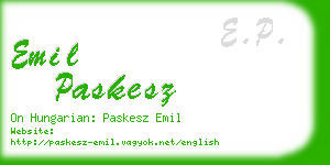 emil paskesz business card